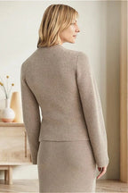 Solid Cinched Waist Elegant Minimal Cardigan Sweater image 4