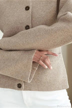 Solid Cinched Waist Elegant Minimal Cardigan Sweater image 6