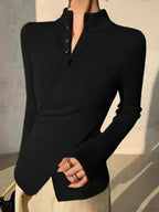 Solid Color Asymmetric Long Sleeve Sweater image 6
