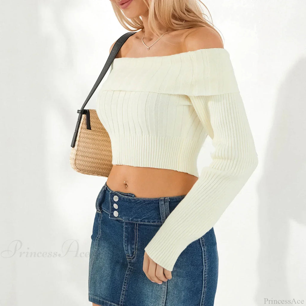 Solid Color Boat Neck Crop Sweater image 6