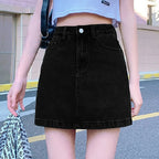 Solid Color Bodycon Jeans Skirt image 4