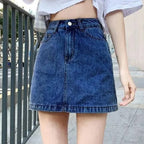 Solid Color Bodycon Jeans Skirt image 3