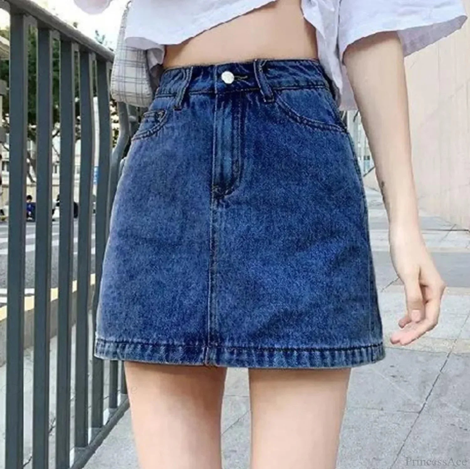 Solid Color Bodycon Jeans Skirt image 3