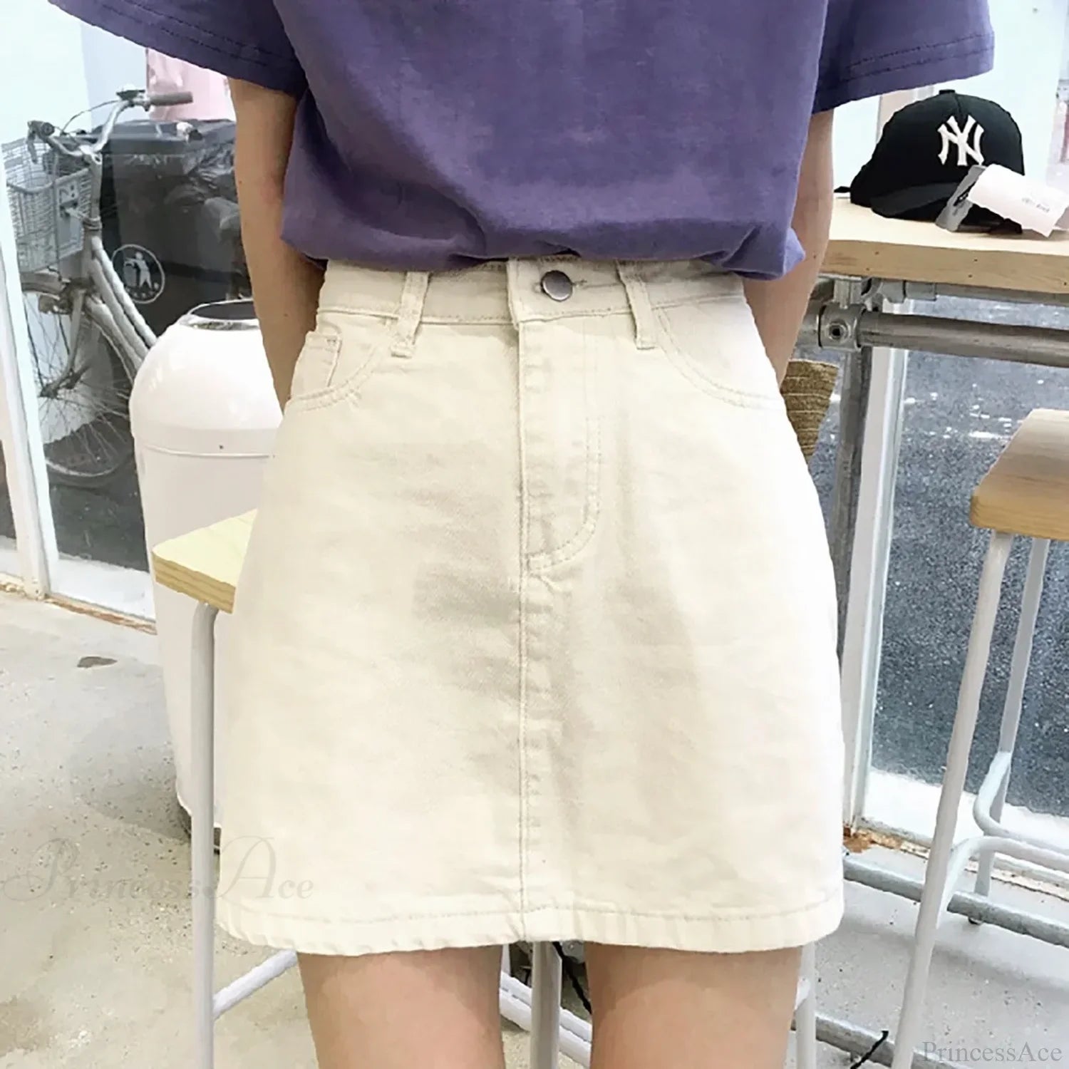 Solid Color Bodycon Jeans Skirt image 5
