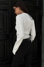 Solid Color Button Long Sleeve Slim Cardigan Sweater image 5
