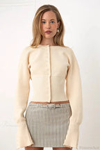 Solid Color Button Long Sleeve Slim Cardigan Sweater image 3
