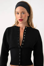 Solid Color Button Long Sleeve Slim Cardigan Sweater image 8