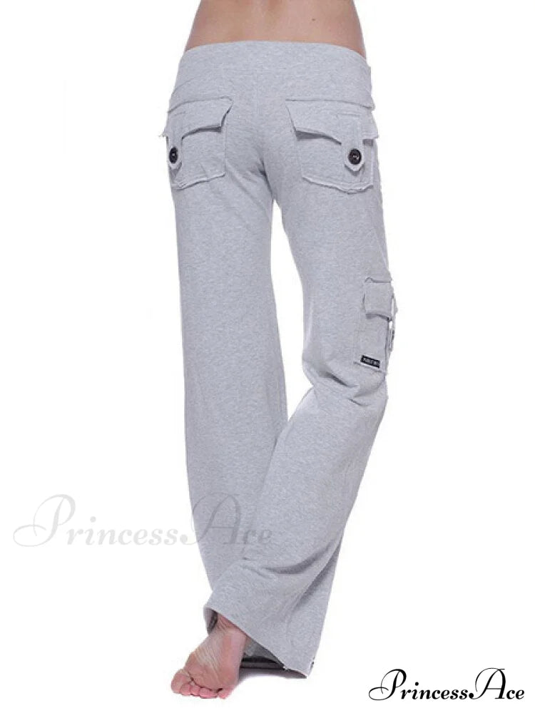 Solid Color Cargo Jogger Drawstring Elastic Waist Trousers image 6