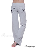 Solid Color Cargo Jogger Drawstring Elastic Waist Trousers image 6