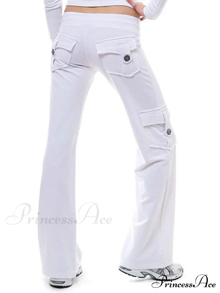 Solid Color Cargo Jogger Drawstring Elastic Waist Trousers image 7