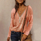 Solid Color Cotton V-Neck Loose T-shirt image 11