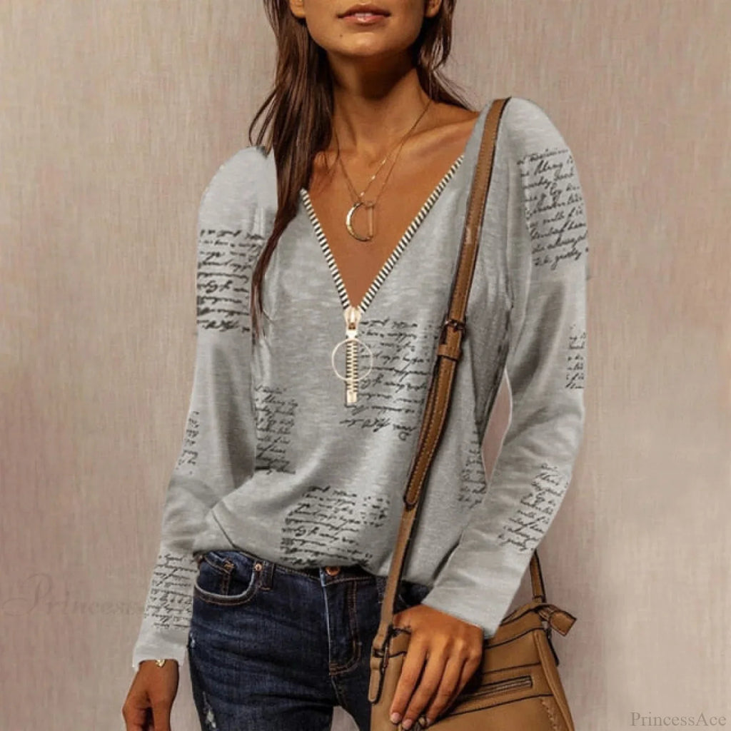 Solid Color Cotton V-Neck Loose T-shirt image 4