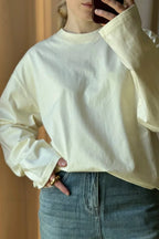 Solid Color Crew Neck Loose Casual Long Sleeve Tee image 14