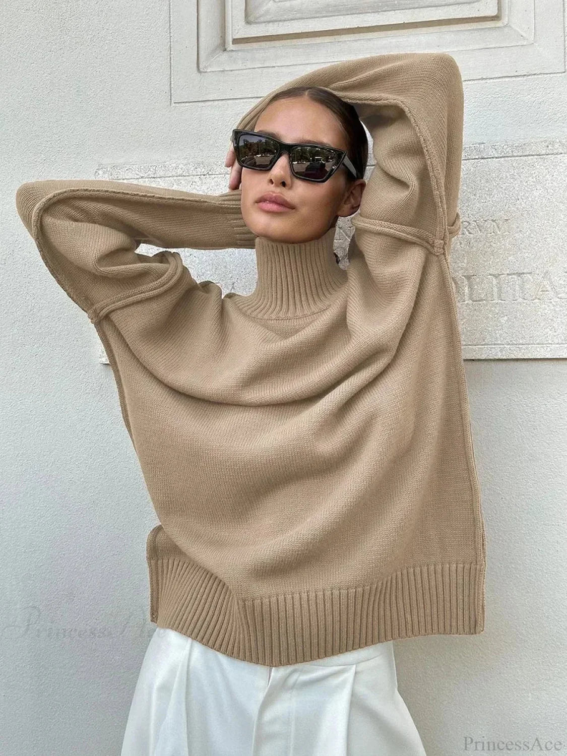 Solid Color Fashion Turtleneck Sweater image 2