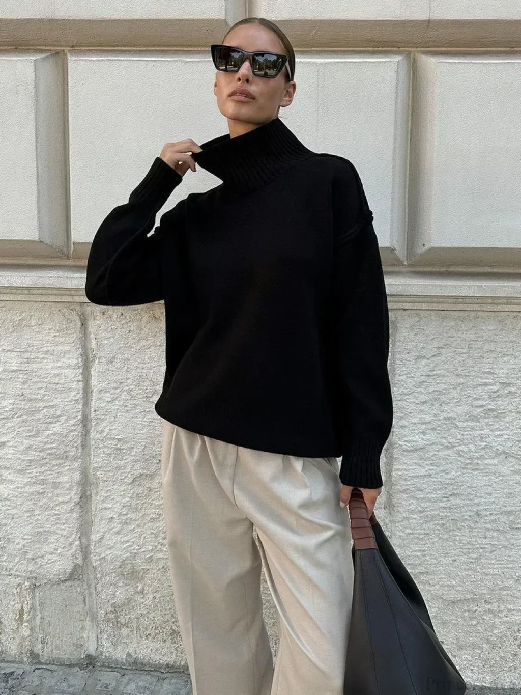 Solid Color Fashion Turtleneck Sweater image 5