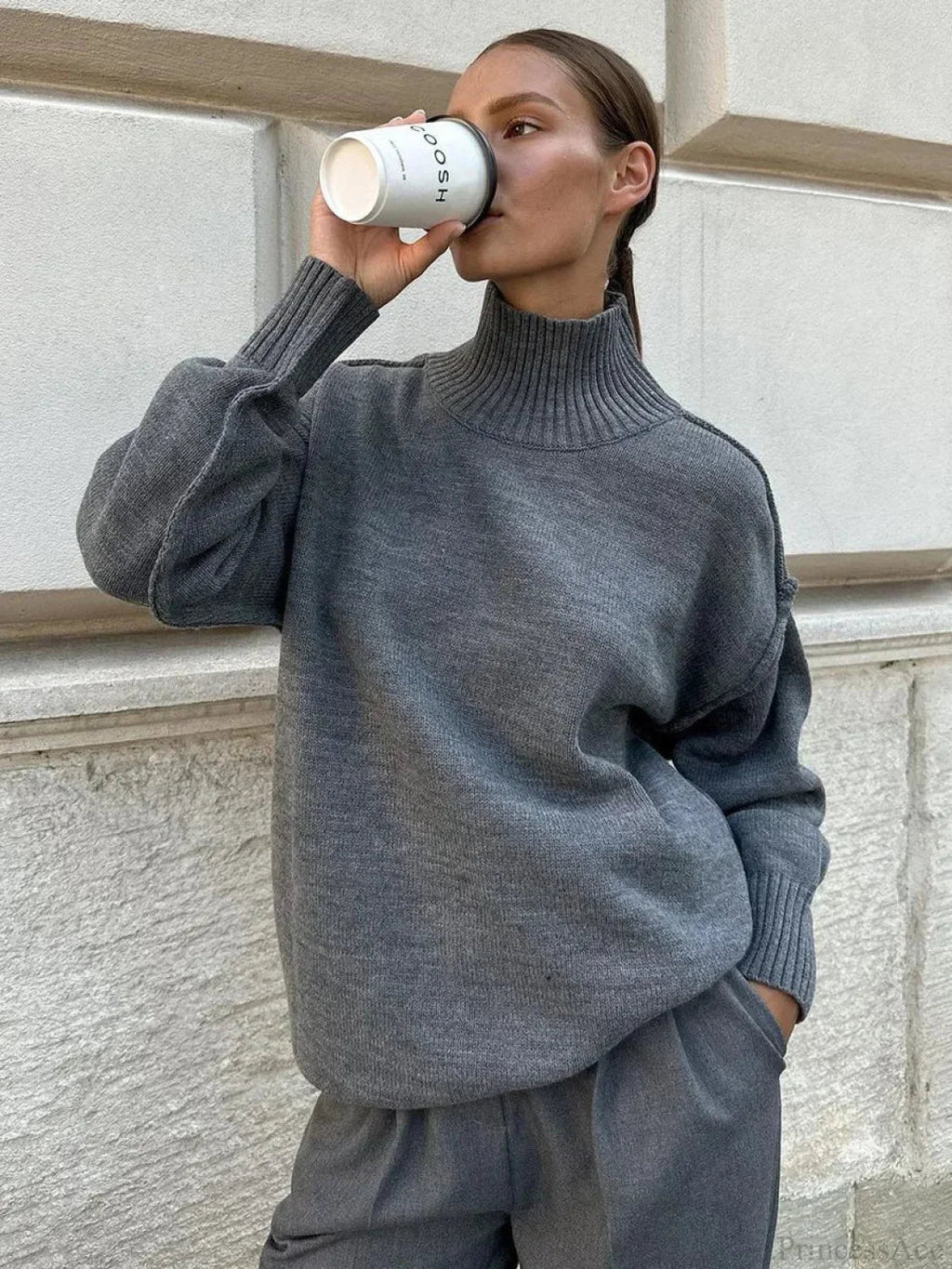 Solid Color Fashion Turtleneck Sweater image 1