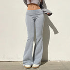 Solid Color Flared Sports Casual Pants image 1