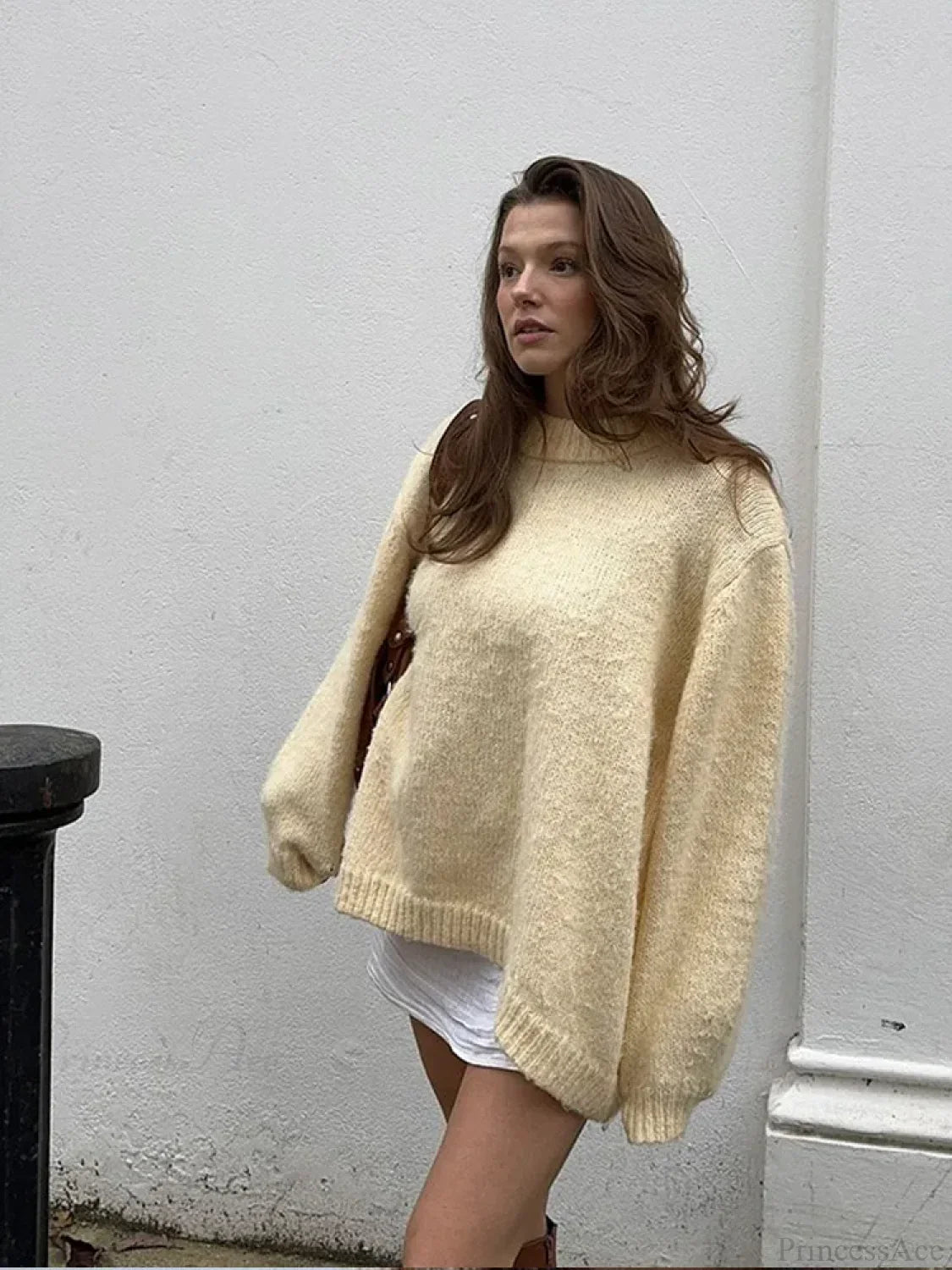 Solid Color Long Sleeve Pullover Sweater image 2