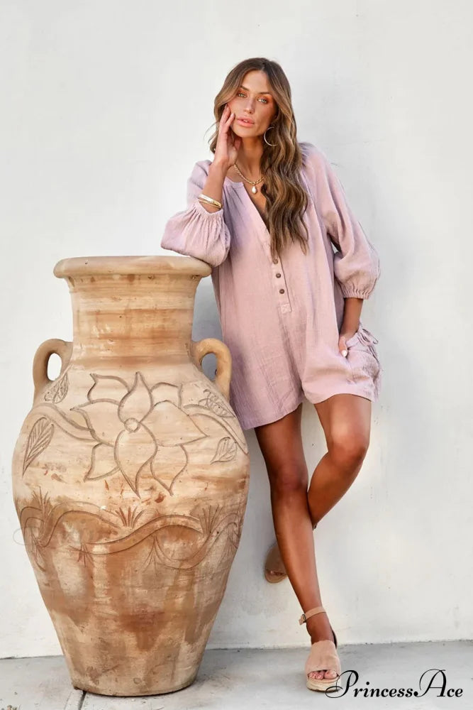 Solid Color Loose Rompers image 1