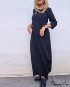 Solid Color Pocket Dress image 2