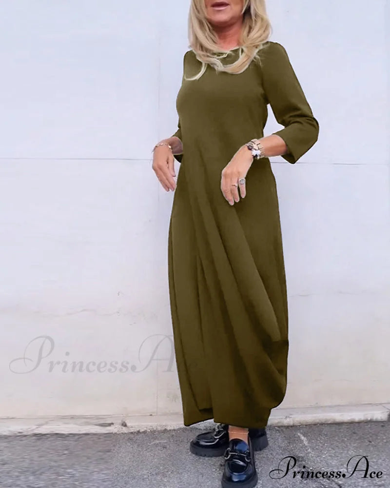 Solid Color Pocket Dress image 10
