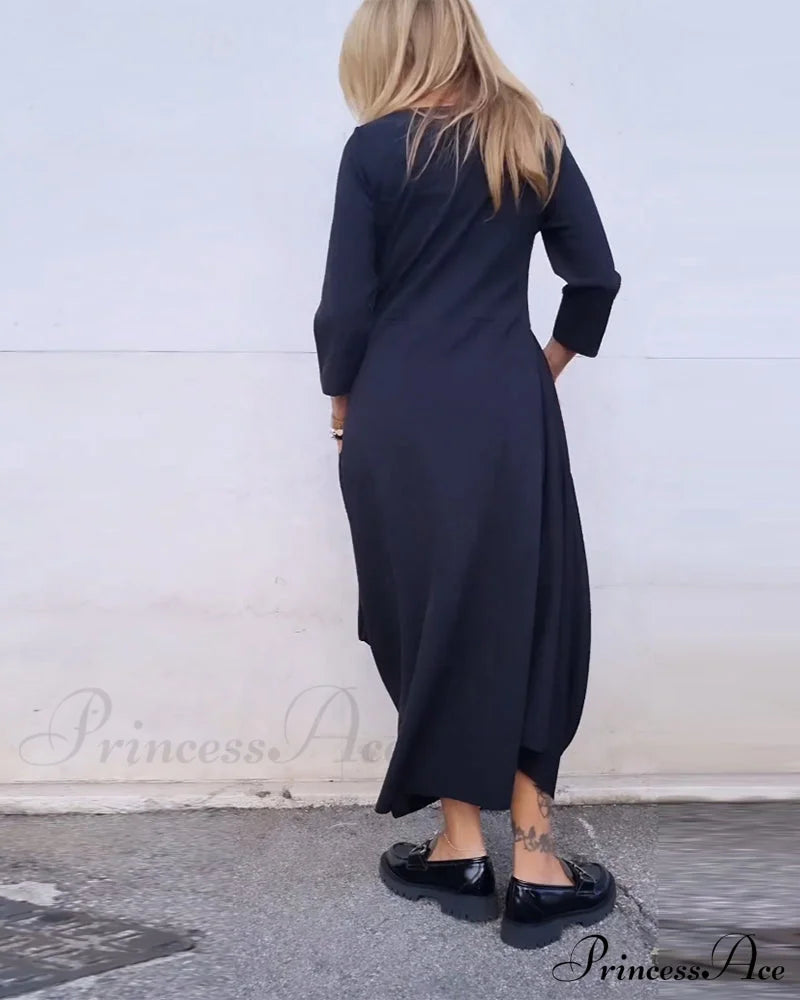 Solid Color Pocket Dress image 8