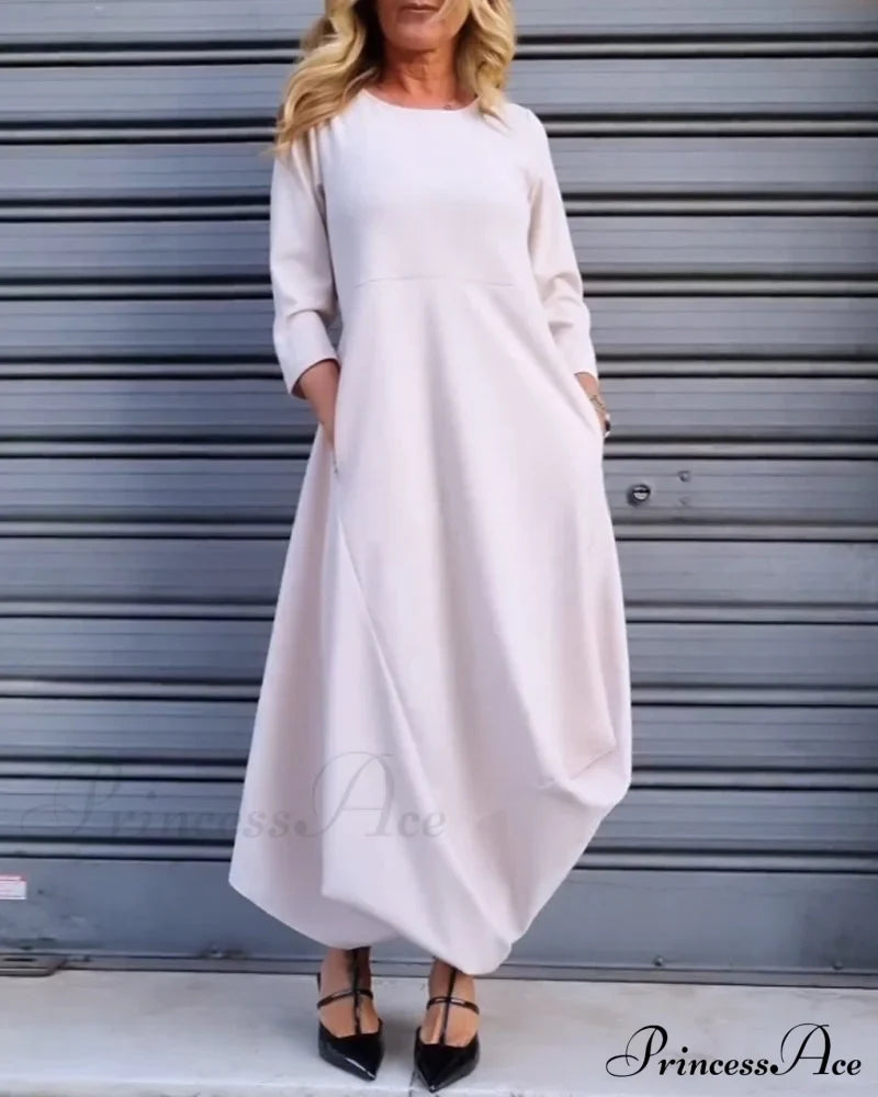 Solid Color Pocket Dress image 16