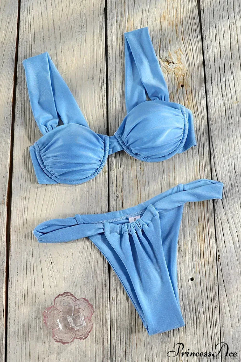 Solid Color Push Up Bikini Set image 4
