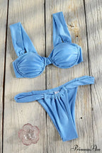Solid Color Push Up Bikini Set image 4