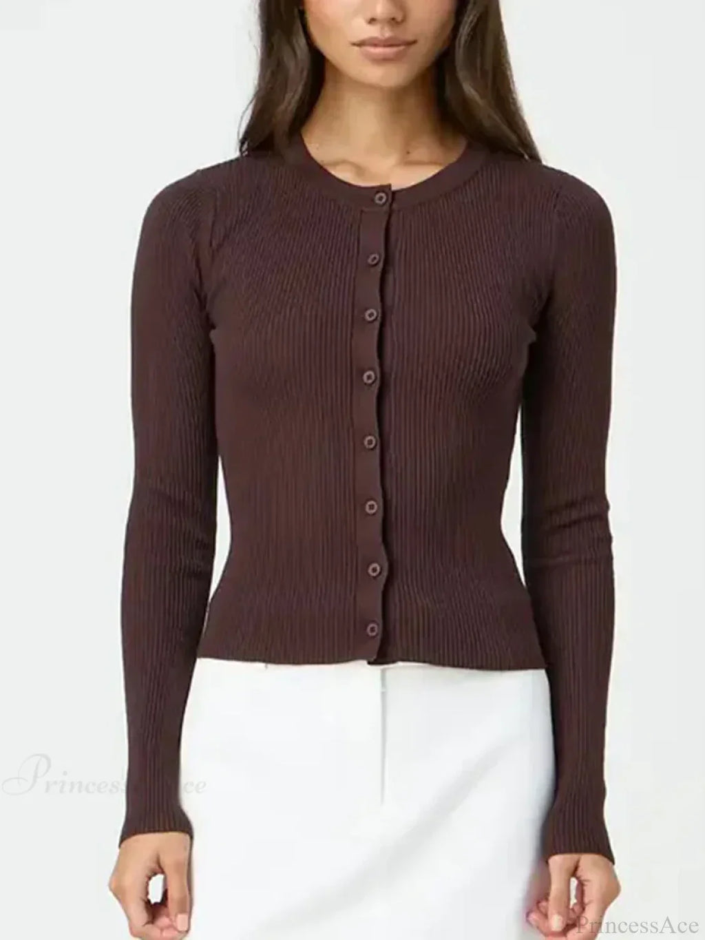 Solid Color Ribbed Long Sleeve Knit Cardigan image 5