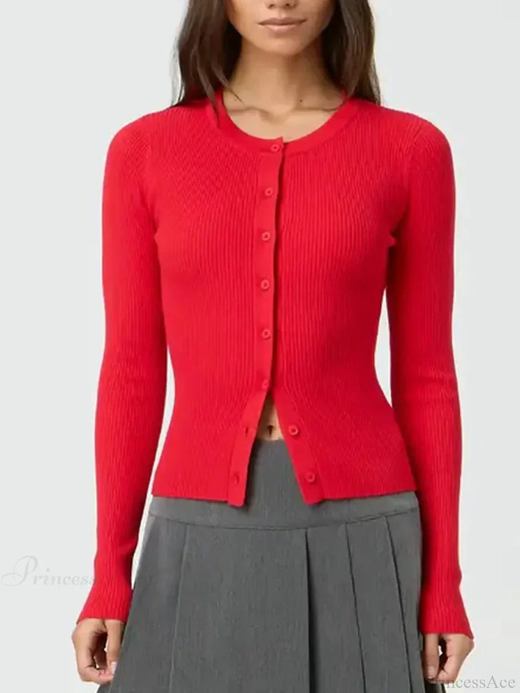 Solid Color Ribbed Long Sleeve Knit Cardigan image 9