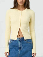 Solid Color Ribbed Long Sleeve Knit Cardigan image 8