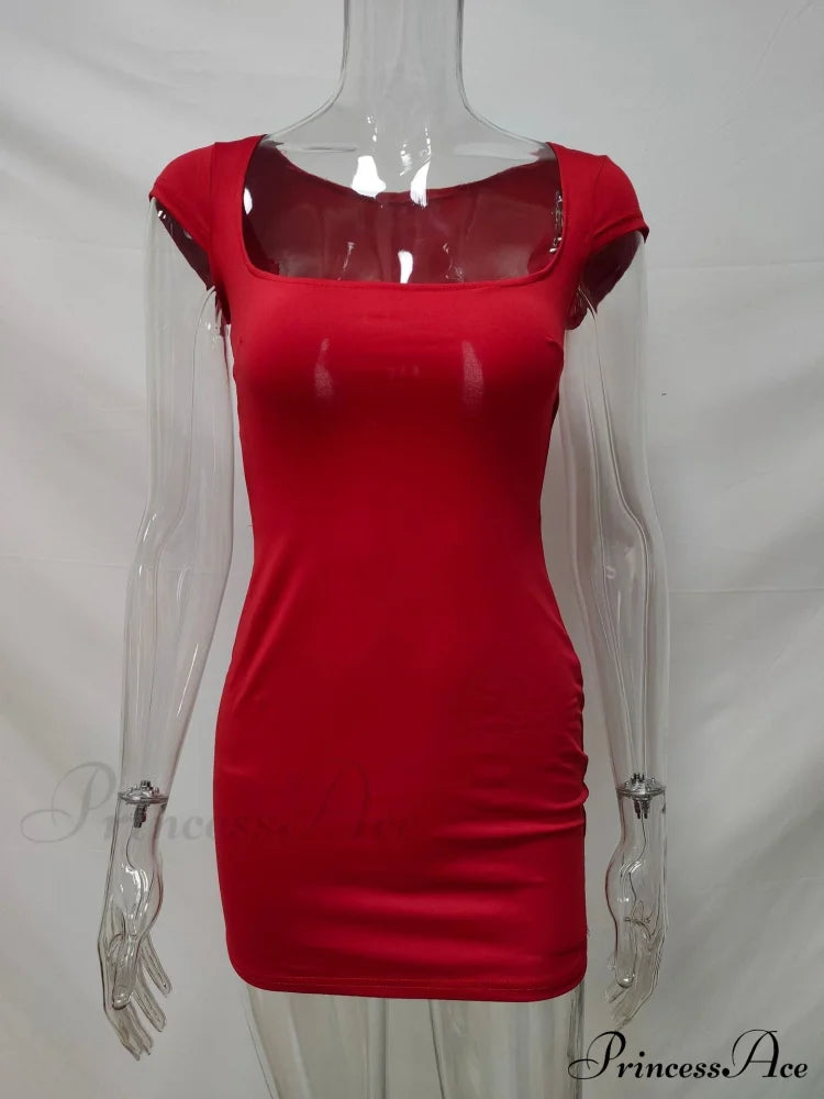 Solid Color Sexy Slim Hollow Out Mini Dress image 14