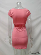 Solid Color Sexy Slim Hollow Out Mini Dress image 13
