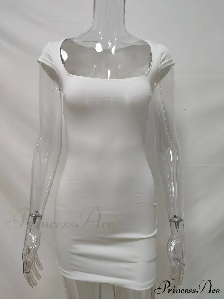 Solid Color Sexy Slim Hollow Out Mini Dress image 11