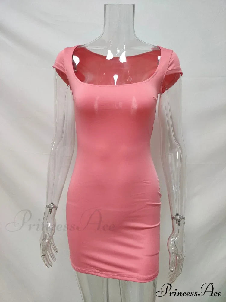 Solid Color Sexy Slim Hollow Out Mini Dress image 12