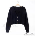 Solid Color Single-breasted Knit Cardigan image 2