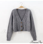 Solid Color Single-breasted Knit Cardigan image 5