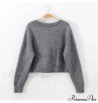 Solid Color Single-breasted Knit Cardigan image 6