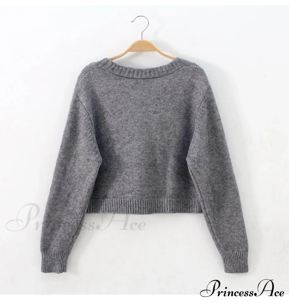 Solid Color Single-breasted Knit Cardigan image 6