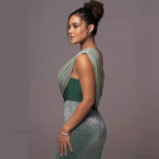 Solid Color Sleeveless Strapless Slit Prom Dress image 2