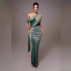 Solid Color Sleeveless Strapless Slit Prom Dress image 4