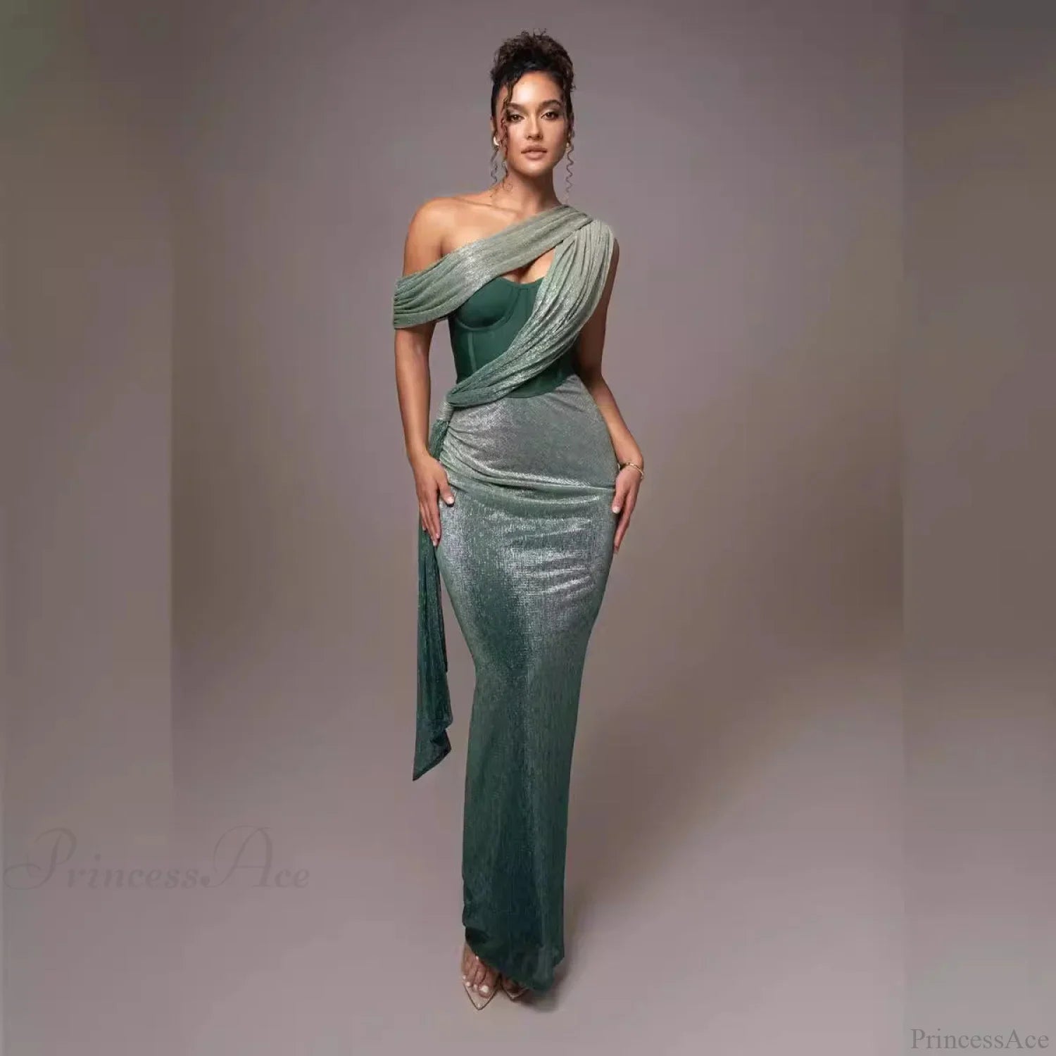 Solid Color Sleeveless Strapless Slit Prom Dress image 4
