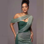 Solid Color Sleeveless Strapless Slit Prom Dress image 1