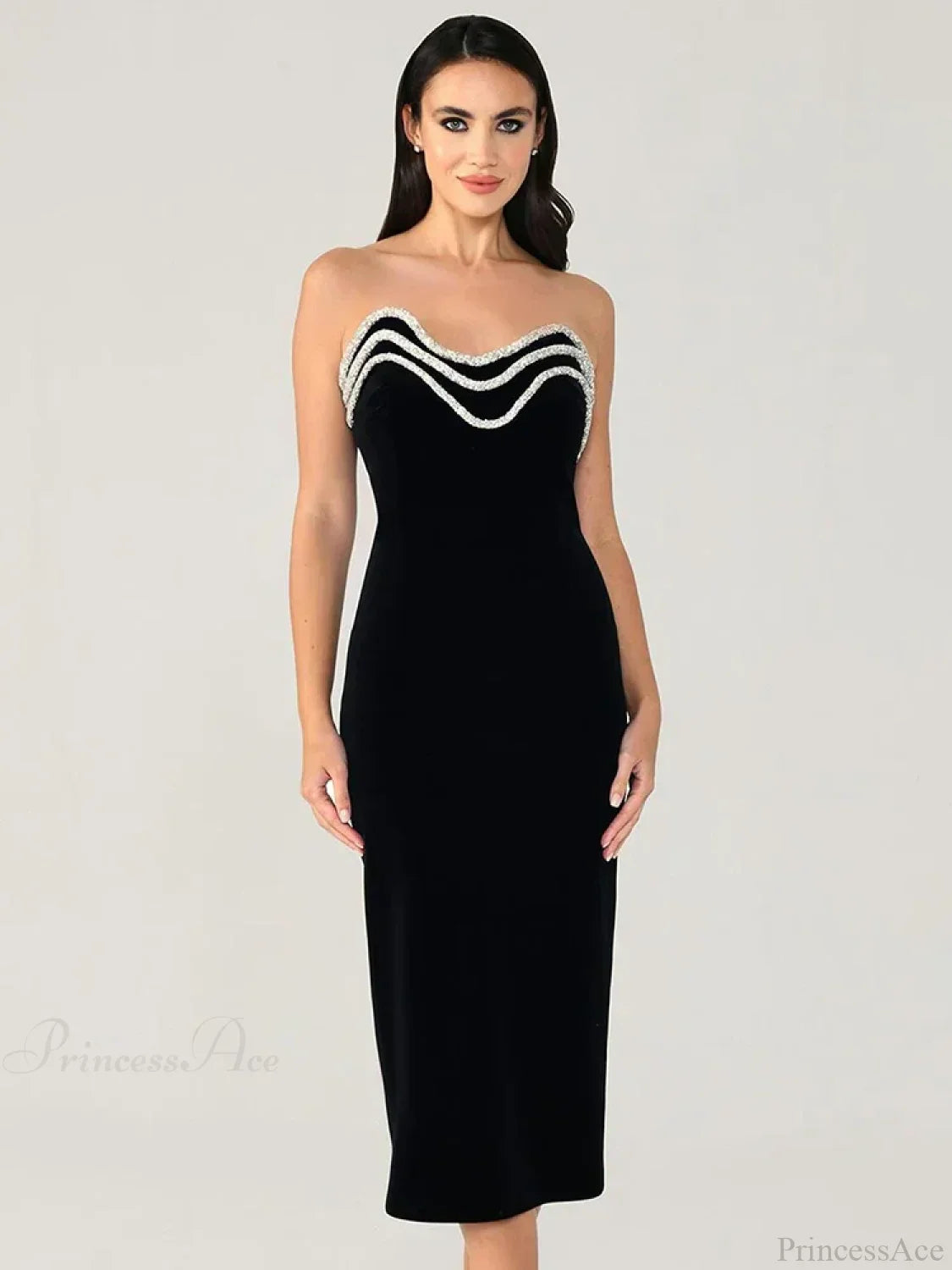 Solid Color Strapless Bodycon Party Dress image 2