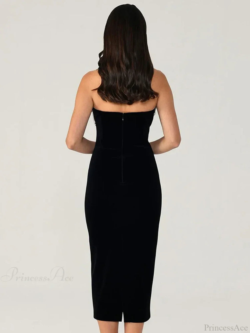 Solid Color Strapless Bodycon Party Dress image 3