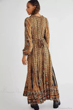 Solid Color V-neck Flare Sleeve Summer Boho Dress image 6