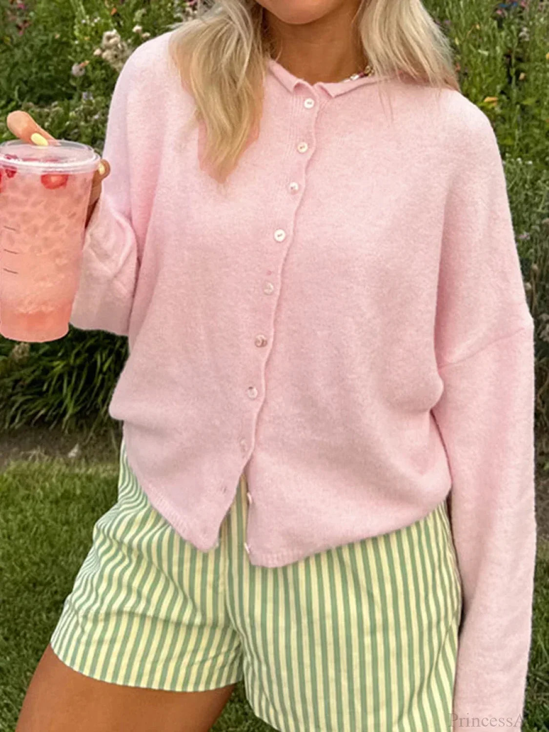 Solid Cozy Button-front Knit Cardigan image 1