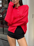 Solid Cozy Button-front Knit Cardigan image 5