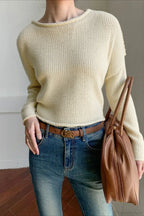 Solid Crewneck Long Sleeve Sweater image 1